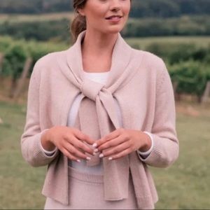 EUC Gal Meets Glam Blush Pink Sparkle Ashley Wool Blend Cardigan